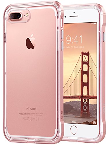iPhone 7 Plus Case, ULAK Shock Absorption Bumper Frame [Drop Protection] Soft Clear Slim TPU Back Case Cover for Apple iPhone 7 Plus 5.5 Inch 2016ï¼ˆRose Gold)