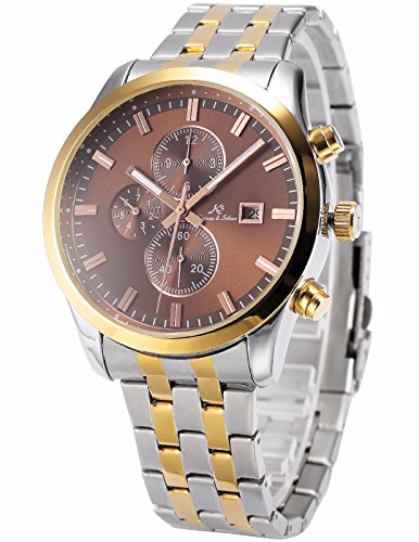 KS Herren Automatische Mechanische Uhr Analog Edelstahl Armband Datumanzeige KS199