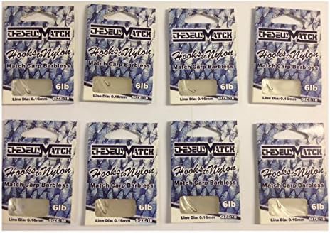8 X PACKS OF READY TIED MATCH CARP HOOKS TO NYLON - 80 PRE TIED HOOKS! - VARIOUS SIZES AVAILABLE (18)