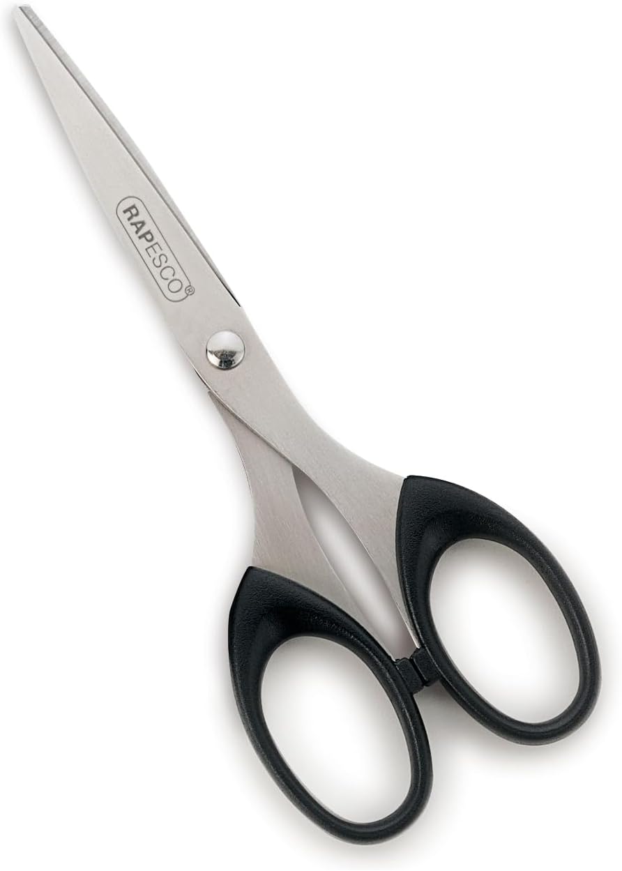 Rapesco CS6RY0B1 Ciseaux Essential 16cm en Acier Inoxydable, Noir
