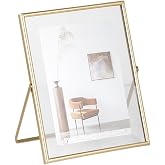 Porsima DHZ90102 Altın Metal Modern Dekoratif Cam Fotoğraf &Ccedil;er&ccedil;evesi Masa Duvar Fotoğraf &Ccedil;er&ccedil;evesi 18x22cm