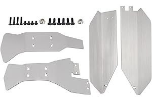 DAGIJIRD Edelstahl RC-Hub Edelstahl Skid Plate Achsschutz für TRAXXAS 1/10 Slash 4X4 RC Auto