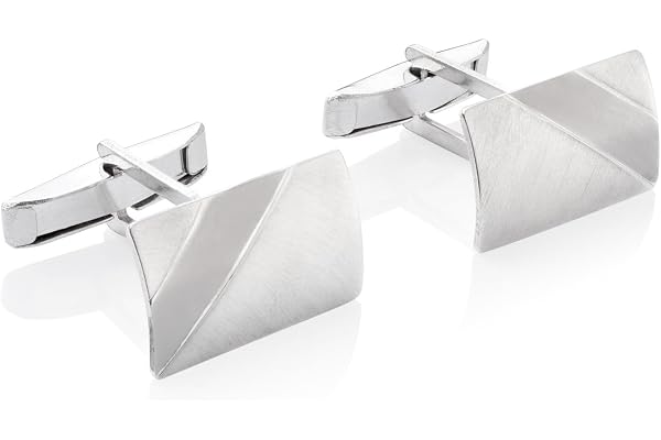 Gemelli Pour Hommes En Argent 925 Avec Finition Brossée Stylisée