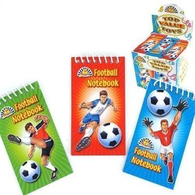 PLAY WRITE 12 Cuadernos de Espiral de fútbol, Ideales para Bolsas de Regalos de Fiesta, Juguetes