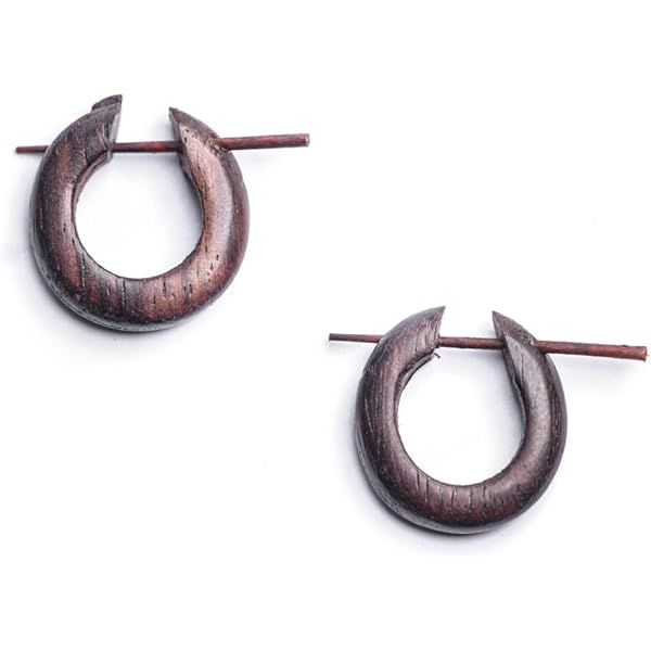 81stgeneration Vrouwen Huit Bruin Handgemaakt Ronde Tribal Ronde Oorhangers Oorbellen