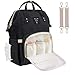 Produktbild Baby Wickelrucksack, HIFINY Wickeltasche mit 2 Kinderwagen-haken USB-Ladeanschluss Multifunktional Wasserdicht Babytasche Kein Formaldehyd Reiserucksack für Unterwegs, Schwarz