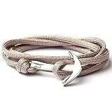 ANKERTREU Anker Armband - Modisches Wickelarmband für Frauen und Männer - aus Nylon/verzinkt (silber)