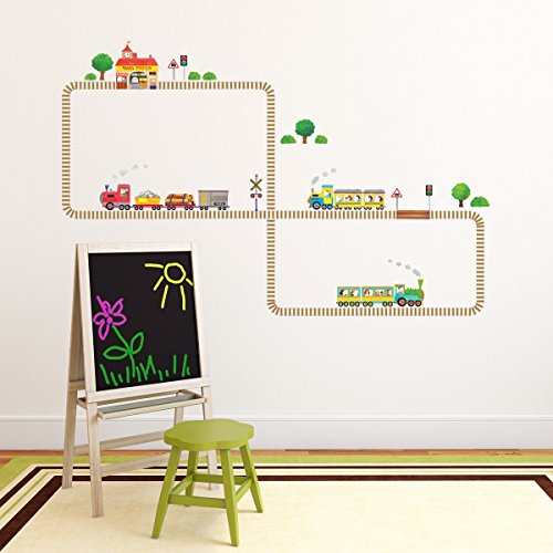 Decowall DW-1504 Züge & Gleise Wandsticker Wandaufkleber Wandtattoo Kinderzimmer - 5