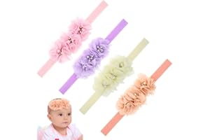 GXGM 4 Stück Baby Turban Stirnband Haarband Baby Mädchen Baby Mädchen Stirnbänder Baby Blumen Stirnband, Kids Turban Hair Band for Infants Neugeborene Children Blumen Hairband