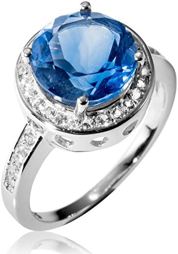 Shipton and Co Ladies Shipton and Co Silver and Round Colour Change Flourite and White Topaz Ring TFE044FLWT J