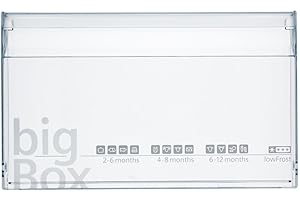 ensipart Schubladenblende kompatibel mit Siemens 11000421 transparente Frontgriffblende für Bigbox im Gefrierteil