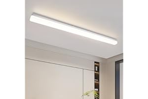 CBJKTX Lampa sufitowa LED, lampa sufitowa – długa lampa kuchenna 90 cm, światło dzienne 4000 K, neutralna biel, płaska lampa piwniczna, biała, 36 W, lampa biurowa, sufitowa, do wnętrz, do korytarza