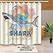 Produktbild BuEnn Ozeano Animali Decor Aquarell Hai Dico Ti Mangerò 71X71in Schimmelresistent Gewebe aus Polyester Gewebe Duschvorhang mit 15.7 x 23.6in Flanell, rutschhemmend, Floor Zerbini