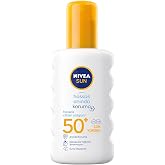 NIVEA SUN SPF50 Anında G&uuml;neş Koruyucu Sprey 200ml, Hassas Ciltler İ&ccedil;in Yatıştırıcı, UVA UVB Koruması