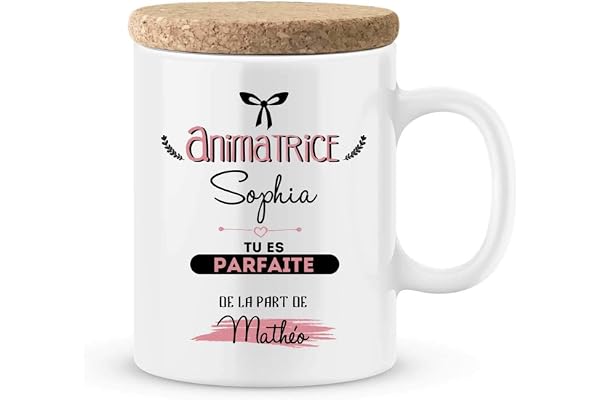 Cadeau animatrice - Mug à personnaliser avec votre prénom pour animatrice - idée cadeau animatrice