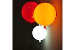 GUANSHAN Bunte Ballon Wandleuchte Moderne Wandleuchte, Kinderzimmer Dekorative Wandbeleuchtung mit Schnurschalter für Jungen Mädchen, 20 cm Durchmesser, mit 5W Glühbirne
