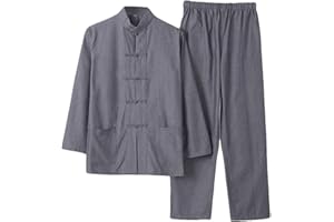 G-LIKE Herren Anzug Chinesischer Stil - Traditionelle Kampfkunst Kung Fu Tai Chi Wushu Klassisch Tangzhuang Langärmelig Hemd Hose Training Uniform Frühling Herbst Freizeit Kleidung