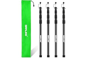 SAN LIKE Tent Poles for Tarp, 8.2' Fiberglass Tarp Poles Set of 4, Tent Poles Replacement, Telescoping Pole, Canopy Poles, Camping Poles for Rooftop Tents, Trekking Pole Tent for Rain Fly, Camper, Awning