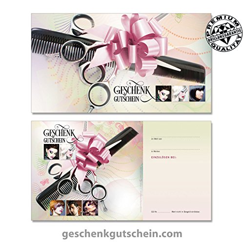 100 Stk. Geschenkgutscheine für Friseure, Coiffeure, Haarstudios, Hairstylisten K1267