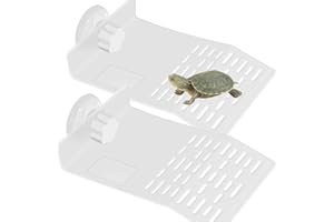 dancepandas Tortuga Plataforma 2PCS Isla Flotante para Tortugas Acuario Plataforma con Ventosas, Plástico Tortuga del Muelle del Embarcadero Basking Plataforma (s)