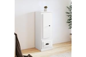 LoogCape Vit highboard 36 x 35,5 x 103,5 cm trämaterial förvaringsutrymme, skänk, byrå, för vardagsrum, matsal, hall, kök, ko