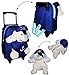 Produktbild 3 in 1: Trolley + Rucksack + Kuscheltier - als süßer Bär Pirat - Piratenbär - für Kinder - Tiere / Trolly Kindertrolley Kindertrolly Plüsch - Handgepäck - Koffer / Reisekoffer - blau