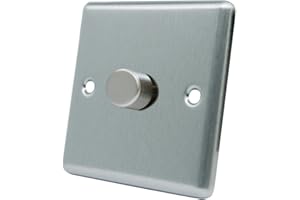 ALLIANCE ELECTRICAL AET CSC1GDIM40 Satin Chrome Classical 400W-10 Amp Single 1 Gang 2 Way 400W Light Dimmer Switch, 400 W, 240 V, 1 Count
