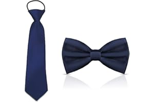 AFCJLTO Ensemble Cravate Enfant et Nœud Papillon Garçon pour un Look Parfait lors des Occasions Spéciales,Pré-Nouées et Réglables pour un Confort Optimal avec les Costumes et Smokings
