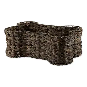 Bone Dry Pet Storage Collection Bone Shape Hyacinth Toy Basket, Small, Gray