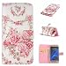 Produktbild Nancen Samsung Galaxy S7 Edge / SM-G9350 (5,5 Zoll) Handyhülle, Bunt Nette Romantische Muster Flip Etui Case Cover Lederhülle PU leder Folio Bookstyle Schutzhülle mit Standfunktion, Brieftasche und Karte Tasche [Rose]