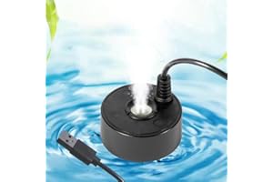 HpLive 5V USB-Brunnen mini nebelmaschine Kleine Steingarten Wasser Fisch Tank Landschaftsbau Nebelmaschine Schuppen, Aquarien, Vasen(Black)