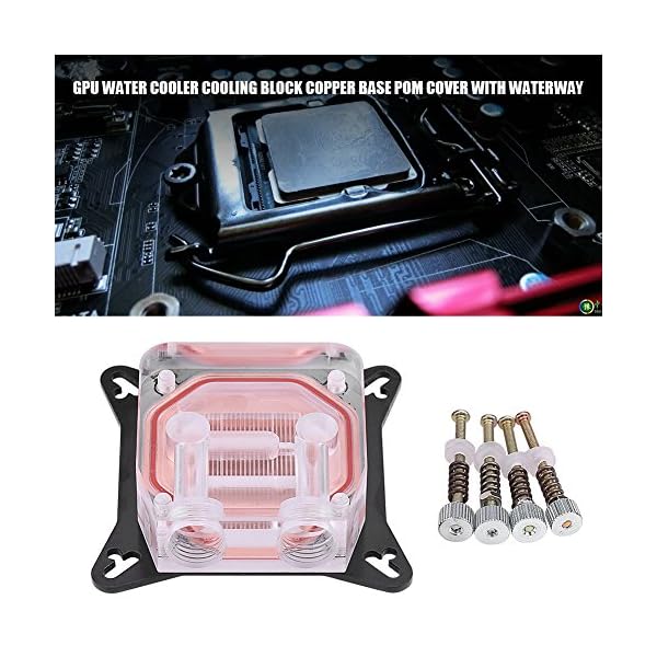 Richer-R Bloque de Refrigeración por Agua de la GPU 12.9 mm para Computadora con Cubierta Pom, Liquid Cooler Base(Cobre… - Image 5