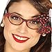 Produktbild NET TOYS Rockabilly Retro-Brille | Schwarz-Rot | Glitzerndes Damen-Accessoire 50er Jahre Cateye | EIN Highlight für Mottoparty & Themenabend