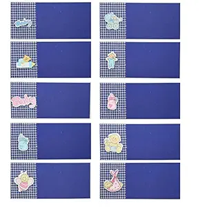 Ochre Baby Shower Gift Envelopes Assorted Cut Outs Blue Colour (Set of 10)