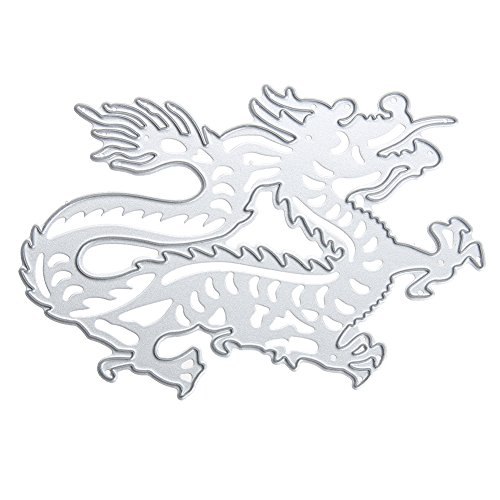 Amazingdeal365 Dragon Metall Form Schablonen Schneiden DIY Dekor Sammelalbum Karten Buchzeichen Lesezeichen als Geschenk für Freunde Geburtstag Kinder,Kindergarten Hobby Schule Handarbeit Unterricht usw. Ein tolles Geschenk!