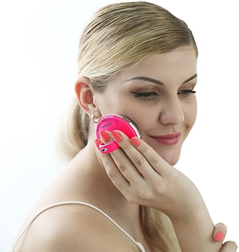 Oreadex OD960 Wrinkle Removing Beauty Instrument, Vibration Electric Facial Massager, Rechargeable, Four Function Therapy, Heating, Anti-aging,Whitening, Lifting for Skin Care and Body. Rose red