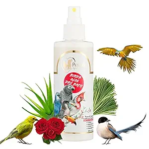 Pet Life Organic & Ayurvedic Birds Aloe Dry Bath Shampoo Dry/Waterless/Spray For Poultry Birds, Parrots, Chick, Hen, Pigeon, Duck- Natural Ingredients For Cleaner & Shinier Coat- All Bird Types-200 Ml