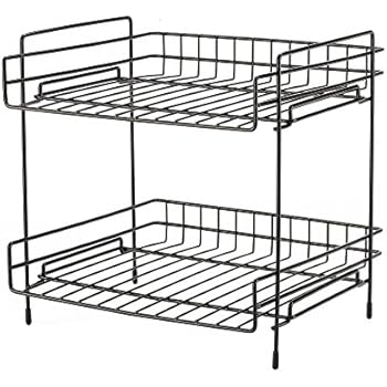 Küchen Etagenregal mit 2 Ausziehkörben Küchenablagen und Regal: Amazon