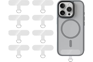 WEHOOM Lot de 8 patchs pour cordon de téléphone portable, coussinets pour chaîne pour smartphone, support transparent pour chaîne, patch universel pour smartphone, pour la plupart des smartphones