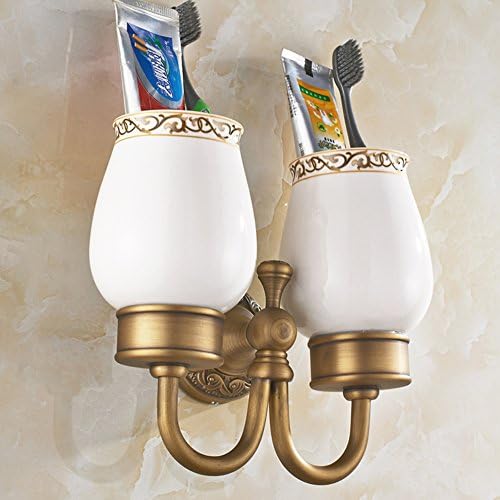 Continental toothbrush cup holder Bathroom copper mug Bathroom to wash Cup holder Ceramic dual Cup holder-A