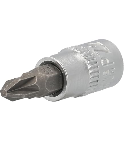 Douille Mâle Carrée Creuse Hazet 8507-PZ2 - Entraînement 6,3 Mm (1/4"), Profil Pozidriv PZ2, Longueur Totale 28 Mm, Revêtement TiN - 11