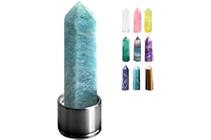 ‎HINATAA HINATAA 8-9cm Heilkristall Steine,Edelstein Heilsteine,Polierte Quarz Kristall Steine,Natürlicher Fluorit,Sechseck Kristall Stäbe für Reiki Chakra Meditation Therapie Dekoration (Amazonit)