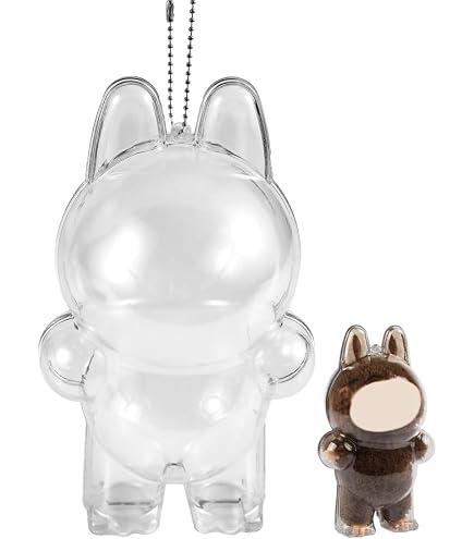Custodia Protettiva Trasparente Per Bambola Labubu 17cm - Porta Peluche In PVC Con Cerniera E Portachiavi, Antipolvere E Antiurto, Perfetta Per Esposizione E Viaggio (Bianca)