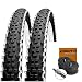 Produktbild Set: 2 x Schwalbe Rapid Rob White Stripes MTB Reifen 26x2.25 + Conti Schläuche Dunlopventil