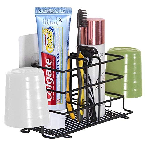 Zahnbürstenhalter Bamyko Edelstahl Zahnpastahalter Wandhalterung Halter für Badezimmer - Schwarz