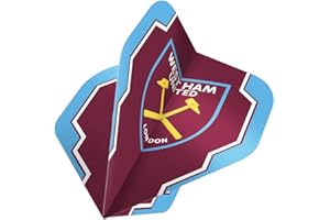 FOCO Officially Licensed West Ham United Football Club 100 Micron No 2 Shape Dart Flights, Available in Multiple Designs and Pack Sizes