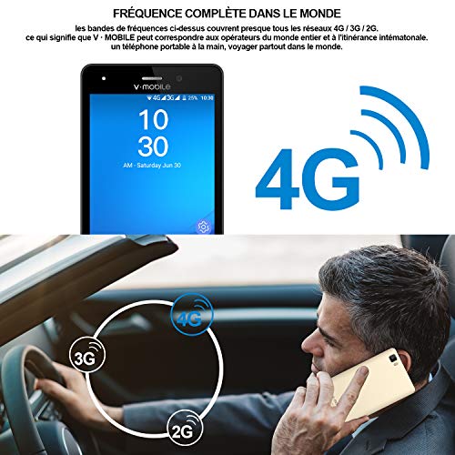 Smartphone Pas Cher 4G 8Pcs V A10 8Go ROM 5MP Appareil Photo Android 7 0 2800mAh Batterie Ecran 5 0 Pouces Double SIM WIFI GPS Quad Core Smartphone Debloqu    Or 