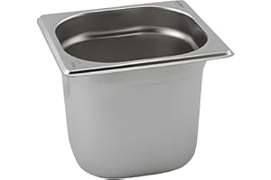 Genware NEV-GN16-150 Stainless Steel Gastronorm Pan, Size 1/6, 150 mm Deep