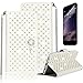 Produktbild Sony Xperia Z5 Compact Hülle,Sony Xperia Z5 Compact Handyhülle,Sony Xperia Z5 Compact Leder Schutzhülle,Pershoo [Strass Diamant mit Kette] [Stylish Weiß]PU Leder Flip Case im Bookstyle Wallet Folio Cover Ledertasche Schutzhülle Case Tasche mit Standfunktion und Karte Halter Magnetverschluss Glänzend Rhinestone Kristall Crystal Strap Chain Etui Bumper Hülle für Sony Xperia Z5 Compact / Mini + 1 x Frei Displayschutzfolie-Weiß