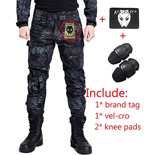 ATAIRSOFT Hommes BDU Tournage Combat Pantalons Pantalon avec Genou Coussinet pour Tactique Militaire Armée Airsoft (TYP,XXL)